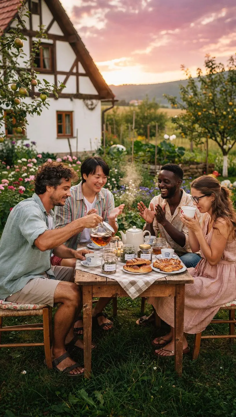 Šálka bylinkového čaju s jemným dymom stúpajúcim do vzduchu