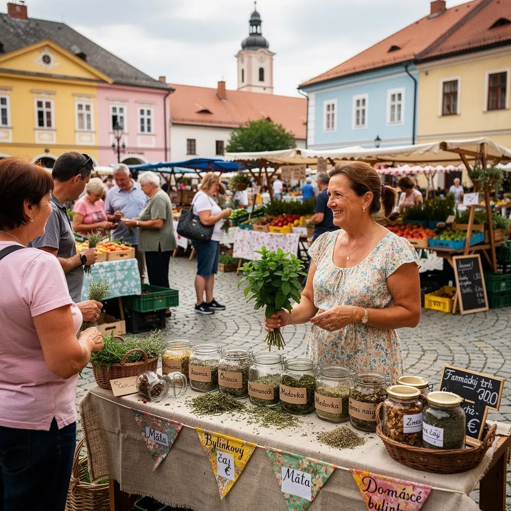 Ruky pripravujúce bylinný čaj s medom a citrónom na bielom tanieri