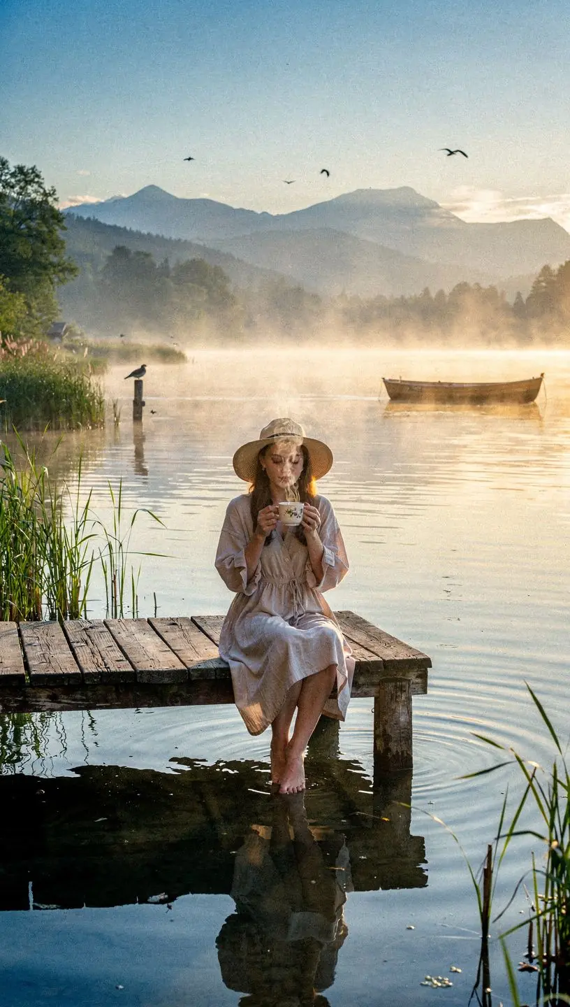 Relaxujúca atmosféra s čajom, medom a kvetmi na stola v slnečnom prostredí